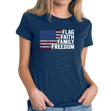 Load image into Gallery viewer, Faith Flag - Women's Premium Blend Word Art T-Shirt
