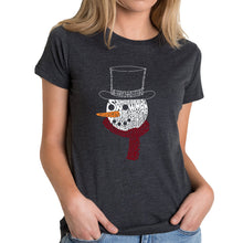 Load image into Gallery viewer, Snowman Face - Women's Premium Blend Word Art T-Shirt