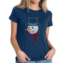 Load image into Gallery viewer, Snowman Face - Women's Premium Blend Word Art T-Shirt