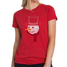 Load image into Gallery viewer, Snowman Face - Women's Premium Blend Word Art T-Shirt