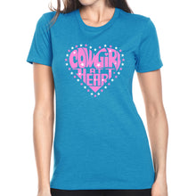 Load image into Gallery viewer, Cowgirl at Heart - Women's Premium Blend Word Art T-Shirt