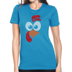 Turkey Face - Women's Premium Blend Word Art T-Shirt