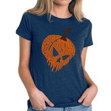 Load image into Gallery viewer, Evil Pumpkin - Women's Premium Blend Word Art T-Shirt