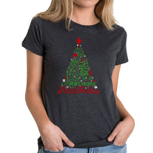 Load image into Gallery viewer, Holiday Christmas Tree - Women's Premium Blend Word Art T-Shirt