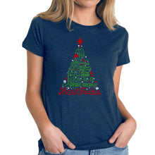 Load image into Gallery viewer, Holiday Christmas Tree - Women's Premium Blend Word Art T-Shirt