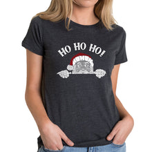 Load image into Gallery viewer, Peeking Santa - Women's Premium Blend Word Art T-Shirt
