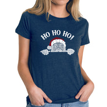 Load image into Gallery viewer, Peeking Santa - Women's Premium Blend Word Art T-Shirt