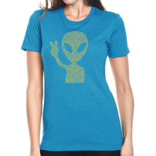 Load image into Gallery viewer, Peace Alien - Women's Premium Blend Word Art T-Shirt