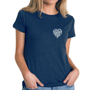 Cursive Heart - Women's Premium Blend Word Art T-Shirt