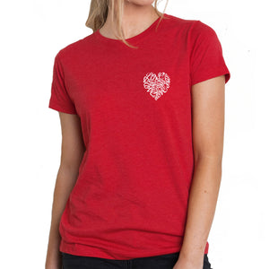 Cursive Heart - Women's Premium Blend Word Art T-Shirt