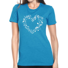 Load image into Gallery viewer, Sheet Music Heart - Women's Premium Blend Word Art T-Shirt