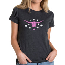 Load image into Gallery viewer, Cowgirl Cowskull - Women's Premium Blend Word Art T-Shirt