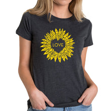 Load image into Gallery viewer, Sunflower Love - Women's Premium Blend Word Art T-Shirt