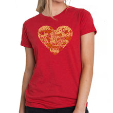 Load image into Gallery viewer, Thanksgiving Heart - Women&#39;s Premium Blend Word Art T-Shirt