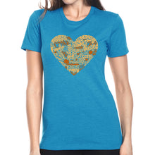 Load image into Gallery viewer, Thanksgiving Heart - Women&#39;s Premium Blend Word Art T-Shirt