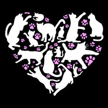 Load image into Gallery viewer, Cat Heart - Girl&#39;s Word Art Hooded Sweatshirt