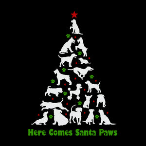 Here Comes Santa Paws - Men's Word Art Hooded Sweatshirt