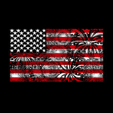 Load image into Gallery viewer, Women&#39;s Plus Size Word Art V-Neck - Fireworks American Flag