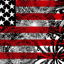 Load image into Gallery viewer, Women&#39;s Plus Size Word Art V-Neck - Fireworks American Flag
