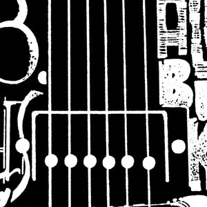 Women's Plus Size Word Art V-Neck - Rock Guitar Head