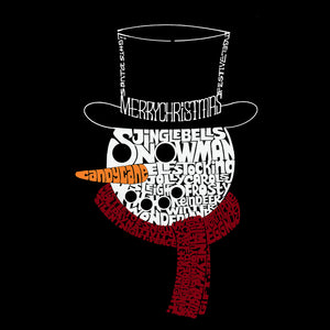 Snowman Face - Women's Word Art V-Neck T-Shirt