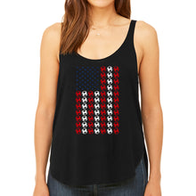 Load image into Gallery viewer, Soccer Flag - Women's Premium Word Art Flowy Tank Top