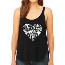 Load image into Gallery viewer, Halloween Heart - Women&#39;s Premium Word Art Flowy Tank Top