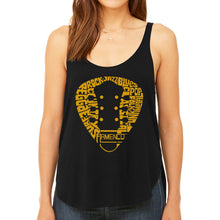 Load image into Gallery viewer, Guitar Pick Genres - Women's Premium Word Art Flowy Tank Top