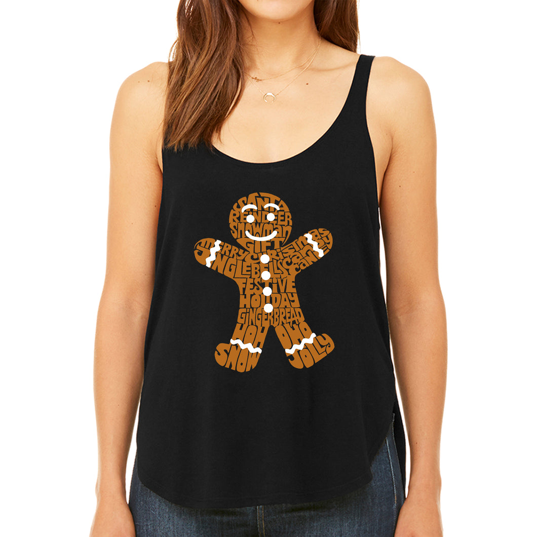 Gingerbread - Women's Premium Word Art Flowy Tank Top