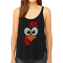 Load image into Gallery viewer, Turkey Face - Women&#39;s Premium Word Art Flowy Tank Top