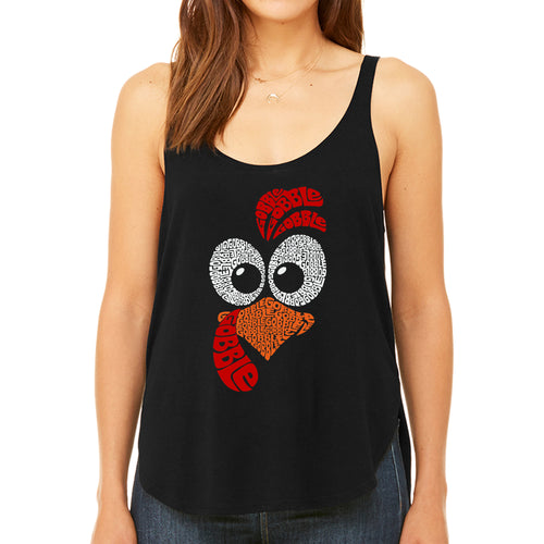 Turkey Face - Women's Premium Word Art Flowy Tank Top