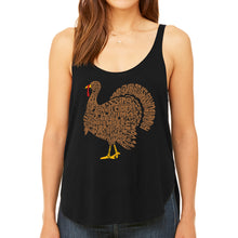 Load image into Gallery viewer, Thankgiving Turkey - Women's Premium Word Art Flowy Tank Top