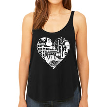 Load image into Gallery viewer, Musical Instrument Heart - Women's Premium Word Art Flowy Tank Top