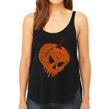 Load image into Gallery viewer, Evil Pumpkin - Women's Premium Word Art Flowy Tank Top
