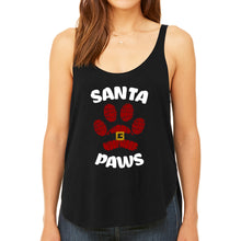 Load image into Gallery viewer, Santa Paws - Women's Premium Word Art Flowy Tank Top