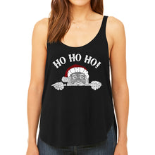 Load image into Gallery viewer, Peeking Santa - Women's Premium Word Art Flowy Tank Top