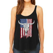 Load image into Gallery viewer, Patriot Flag - Women's Premium Word Art Flowy Tank Top