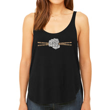 Load image into Gallery viewer, Drum Sticks - Women's Premium Word Art Flowy Tank Top