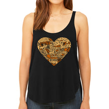 Load image into Gallery viewer, Thanksgiving Heart - Women&#39;s Premium Word Art Flowy Tank Top