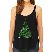 Load image into Gallery viewer, We Wish You A Merry Christmas - Women's Premium Word Art Flowy Tank Top