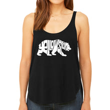 Load image into Gallery viewer, Yellowstone Bear - Women's Premium Word Art Flowy Tank Top