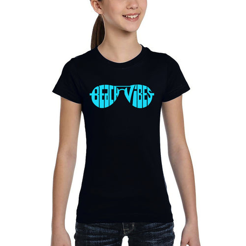 Beach Vibes - Girl's Word Art T-Shirt