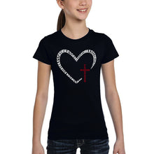 Load image into Gallery viewer, Blessed Heart - Girl's Word Art T-Shirt