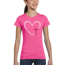 Load image into Gallery viewer, Blessed Heart - Girl's Word Art T-Shirt