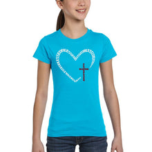 Load image into Gallery viewer, Blessed Heart - Girl's Word Art T-Shirt