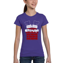 Load image into Gallery viewer, Chimney Santa - Girl's Word Art T-Shirt