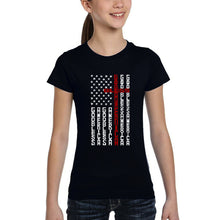 Load image into Gallery viewer, Cross Flag - Girl's Word Art T-Shirt
