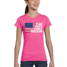 Load image into Gallery viewer, Faith Flag - Girl's Word Art T-Shirt