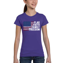 Load image into Gallery viewer, Faith Flag - Girl's Word Art T-Shirt