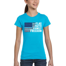 Load image into Gallery viewer, Faith Flag - Girl's Word Art T-Shirt